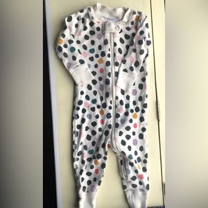 Colorful Easter egg polka dot organic zip sleeper